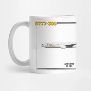 Boeing B777-300 - Emirates (Art Print) Mug